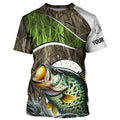 Personalized Crappie Fishing Camo Long Sleeve Fishing, Crappie Fishing