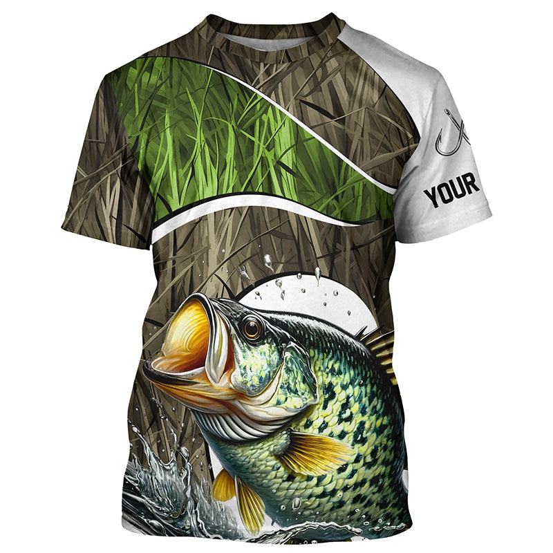 Personalized Crappie Fishing Camo Long Sleeve Fishing, Crappie Fishing