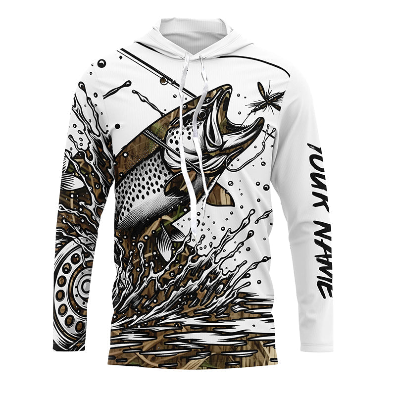 Trout Fly Fishing Camo Custom Long Sleeve Fishing, Flyfishing Trout Tournament