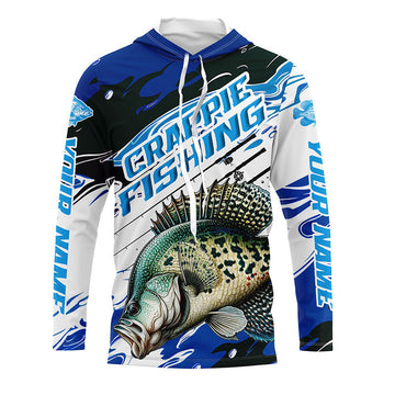 Custom Crappie Fishing, Crappie Long Sleeve Tournament Fishing | Blue Camo