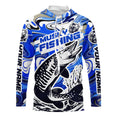 Custom Musky Long Sleeve Tournament Fishing, Water Camo Muskie Fishing | Blue