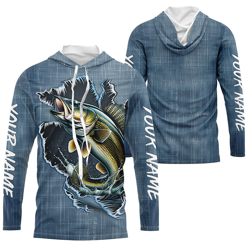 Custom Walleye Long Sleeve Tournament Fishing, Walleye Fishing All Over Printed