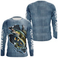 Custom Walleye Long Sleeve Tournament Fishing, Walleye Fishing All Over Printed