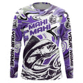 Custom Mahi Mahi Long Sleeve Uv Protection Fishing, Mahimahi Performance | Purple Camo