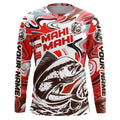 Custom Mahi Mahi Long Sleeve Uv Protection Fishing, Mahimahi Performance | Red Camo