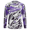 Redfish Fishing Custom Performance Long Sleeve Uv, Saltwater Camo Fishing | Purple