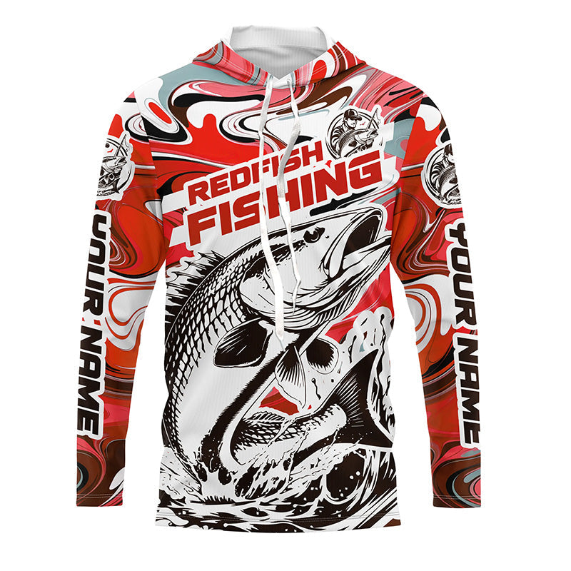 Redfish Fishing Custom Performance Long Sleeve Uv, Saltwater Camo Fishing | Red