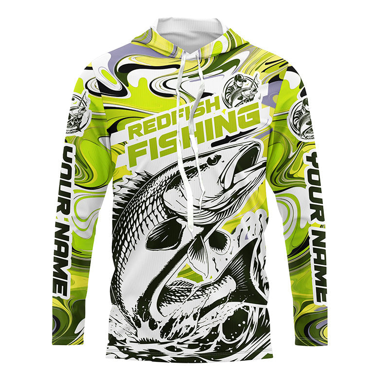 Redfish Fishing Custom Performance Long Sleeve Uv, Saltwater Camo Fishing | Yellow