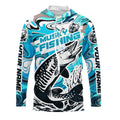 Custom Musky Long Sleeve Tournament Fishing, Water Camo Muskie Fishing | Teal Blue