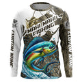 Custom Mahi Mahi Fishing Tournament, Mahimahi Long Sleeve Fishing Camo