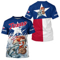 Redfish Trout Flounder Texas Slam Custom Long Sleeve Fishing, Texas Flag Fishing