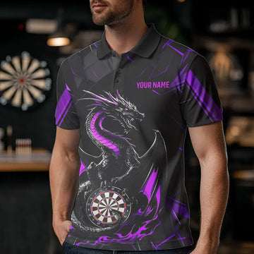 Custom Black And Purple Dragon Dart Quarter-Zip, Dart Dart Tournament