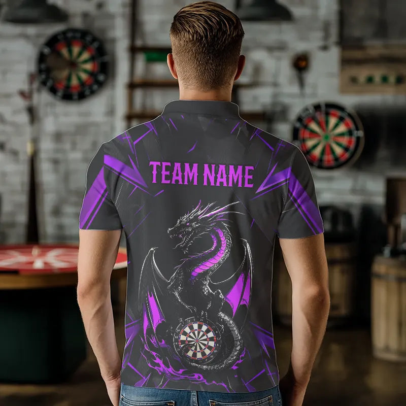 Custom Black And Purple Dragon Dart Quarter-Zip, Dart Dart Tournament