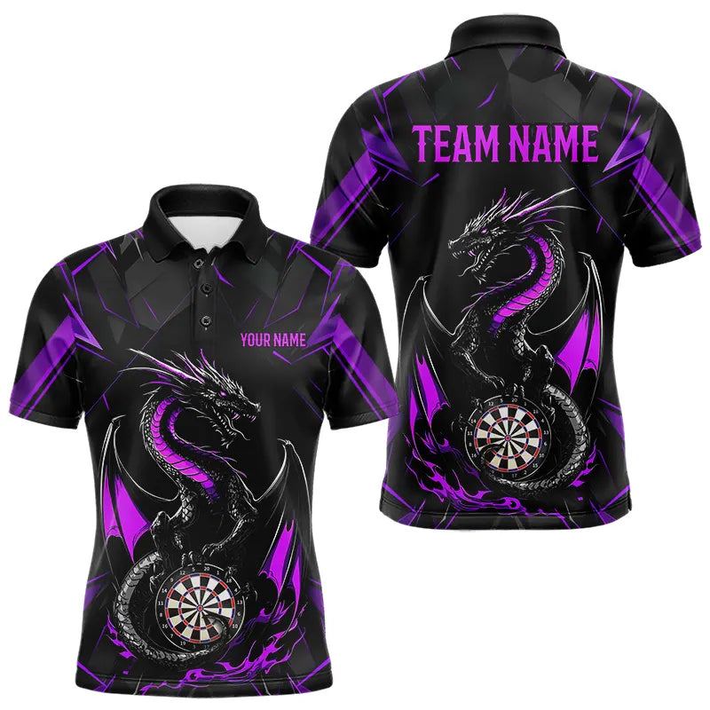 Custom Black And Purple Dragon Dart Quarter-Zip, Dart Dart Tournament