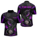 Custom Black And Purple Dragon Dart Quarter-Zip, Dart Dart Tournament