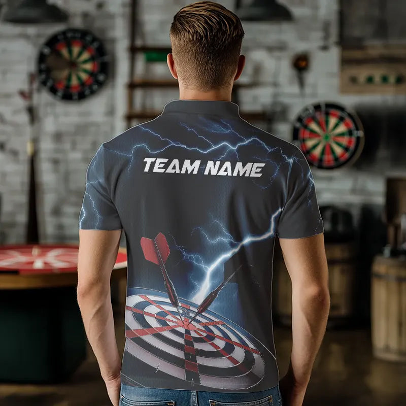 Blue Thunder Lightning Dartboard Custom Dart Quarter-Zip, Dart Team League