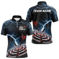 Blue Thunder Lightning Dartboard Custom Dart Quarter-Zip, Dart Team League