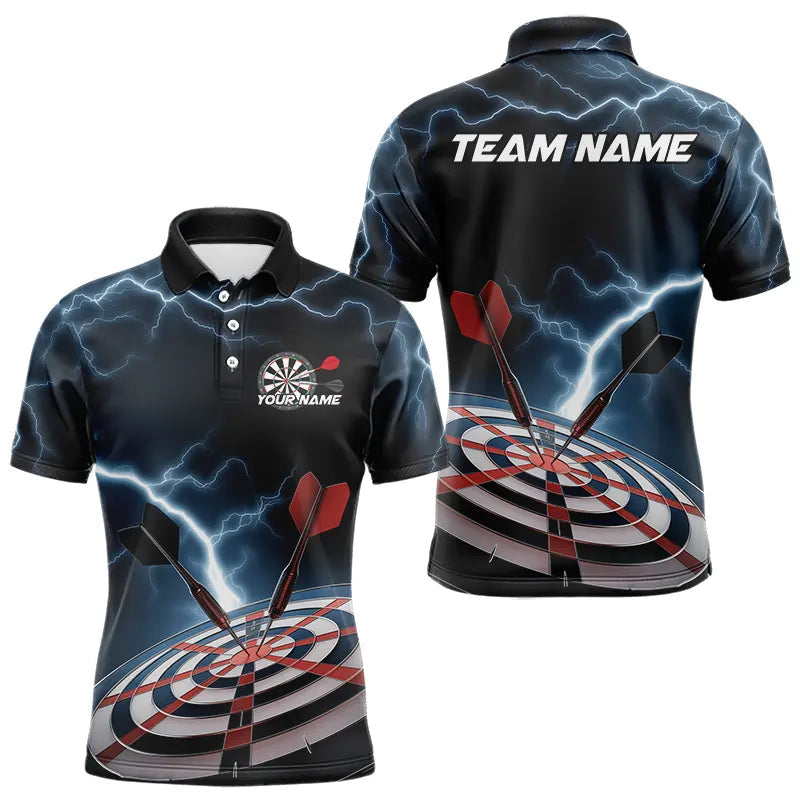 Blue Thunder Lightning Dartboard Custom Dart Quarter-Zip, Dart Team League