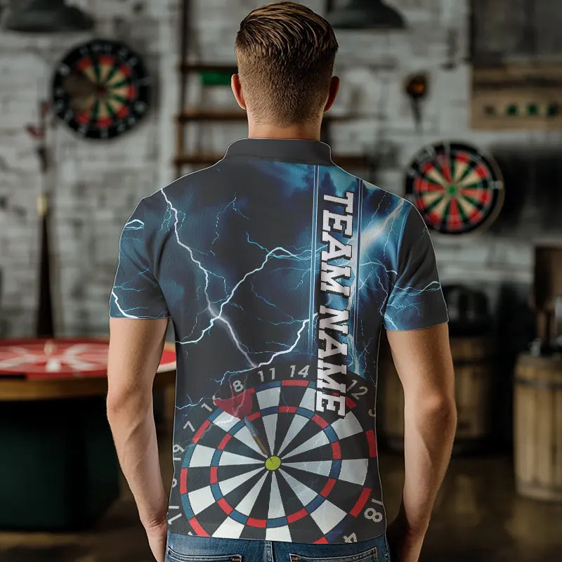 Blue Thunder Lightning Dartboard Custom Dart Quarter-Zip, Dart Team