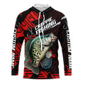 Black And Red Custom Crappie Fishing, Crappie Long Sleeve Tournament Fishing