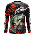 Black And Red Custom Crappie Fishing, Crappie Long Sleeve Tournament Fishing