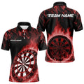 Custom Black And Red Fire Flame Dartboard Dart Quarter-Zip, Dart Tournament