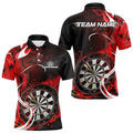 Custom Black And Red Flame Dart Team Quarter-Zip, Dart Tournament