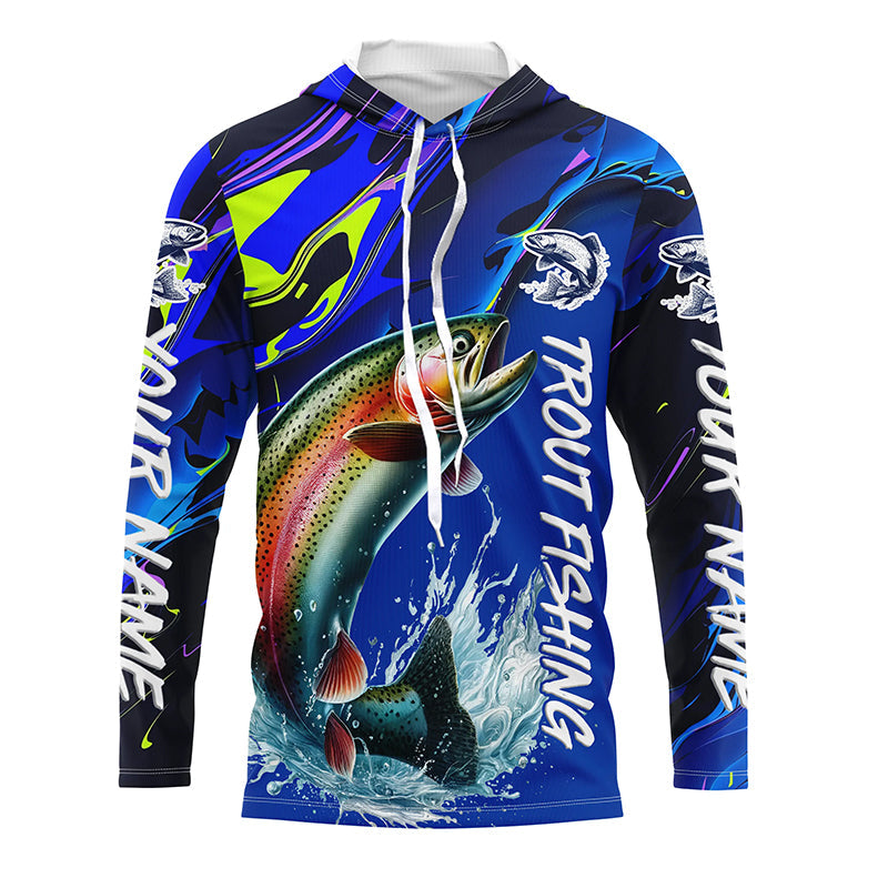 Personalized Rainbow Trout Long Sleeve Fishing, Trout Fly Fishing