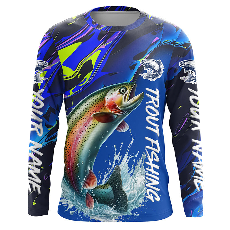 Personalized Rainbow Trout Long Sleeve Fishing, Trout Fly Fishing
