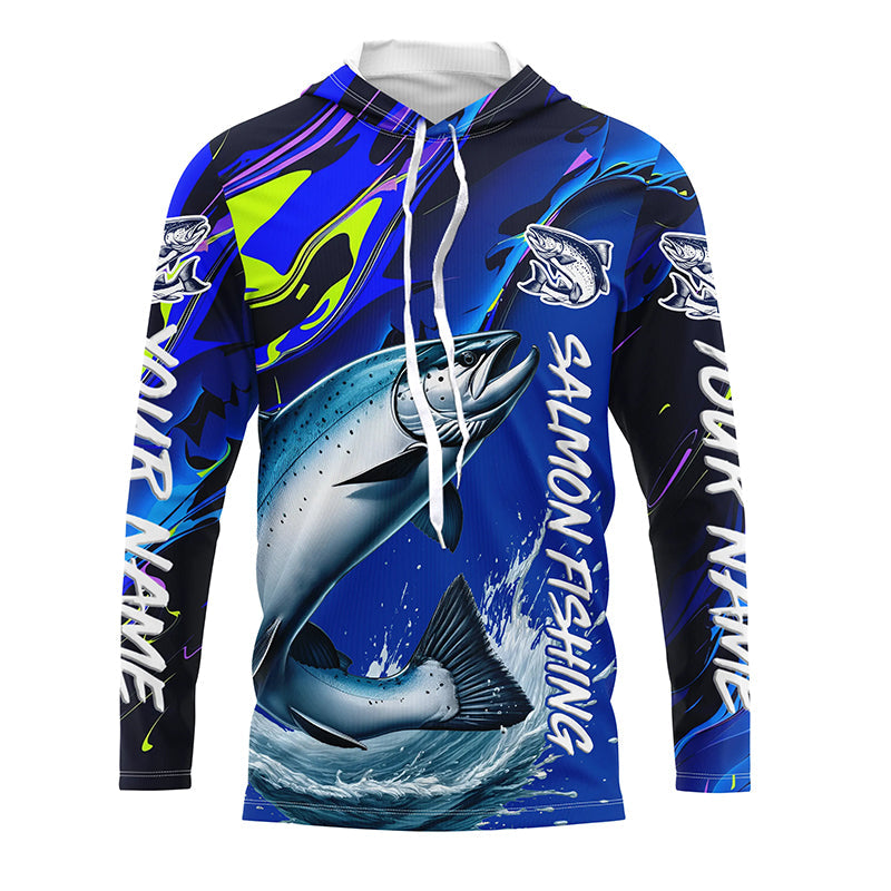 Personalized Chinook Salmon Long Sleeve Fishing, King Salmon Fishing