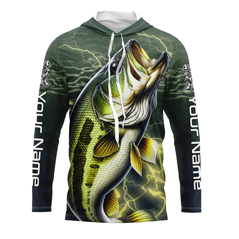 Personalized Bass Fishing, Largemouth Bass Long Sleeve Tournament Fishing