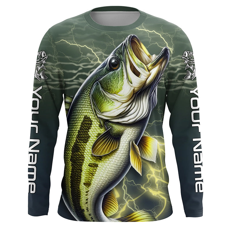 Personalized Bass Fishing, Largemouth Bass Long Sleeve Tournament Fishing