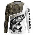 Personalized Walleye Fishing Camo Long Sleeve Fishing, Walleye Fishing