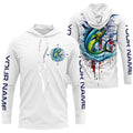American Flag Mahi Mahi Fishing Custom Long Sleeve Fishing, Patriotic Saltwater Fishing