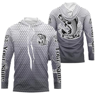 Striped Bass Long Sleeve Performance Fishing Shirsts, Custom Striper Performance Fishing