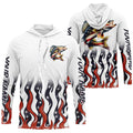 Personalized American Flag Walleye Long Sleeve Fishing, Patriotic Walleye Fishing Gifts