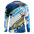 Custom Northern Pike Long Sleeve Tournament Fishing, Pike Fishing | Blue Camo