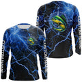 Black And Blue Thunder Lightning Mahi Mahi Fishing Custom Long Sleeve Saltwater Fishing