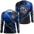 Black And Blue Thunder Lightning Redfish Red Drum Fishing Custom Long Sleeve Saltwater Fishing