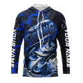 Custom Bass Long Sleeve Fishing, Personalized Bass Fishing | Blue Camo
