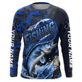 Custom Walleye Long Sleeve Fishing, Personalized Walleye Fishing | Blue Camo