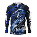 Custom Trout Long Sleeve Fishing, Personalized Trout Fishing | Blue Camo
