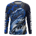 Custom Trout Long Sleeve Fishing, Personalized Trout Fishing | Blue Camo