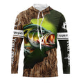 Custom Largemouth Bass Fishing Camo Long Sleeve Fishing, Bass Tournament Fishing