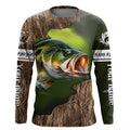 Custom Largemouth Bass Fishing Camo Long Sleeve Fishing, Bass Tournament Fishing