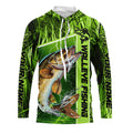 Custom Green Camo Walleye Long Sleeve Tournament Fishing, Walleye Fishing