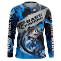 Personalized Bass Fishing, Bass Long Sleeve Tournament Fishing | Blue Camo
