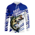 Personalized Bass Fishing, Bass Long Sleeve Tournament Fishing | Blue