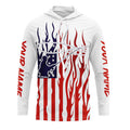 Flame American Flag Custom Flyfishing, Patriotic Fly Fishing Fisherman Fishing