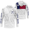 Personalized Camo Texas Flag Long Sleeve Tournament Fishing, Texas Fishing